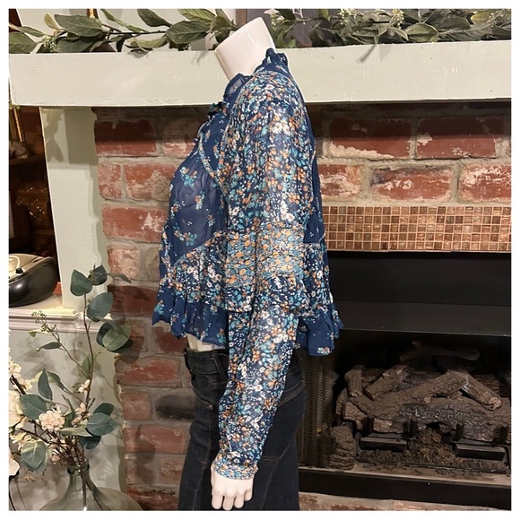 NWT Anthropologie Sheer Babydoll Blouse - Picture 5 of 7